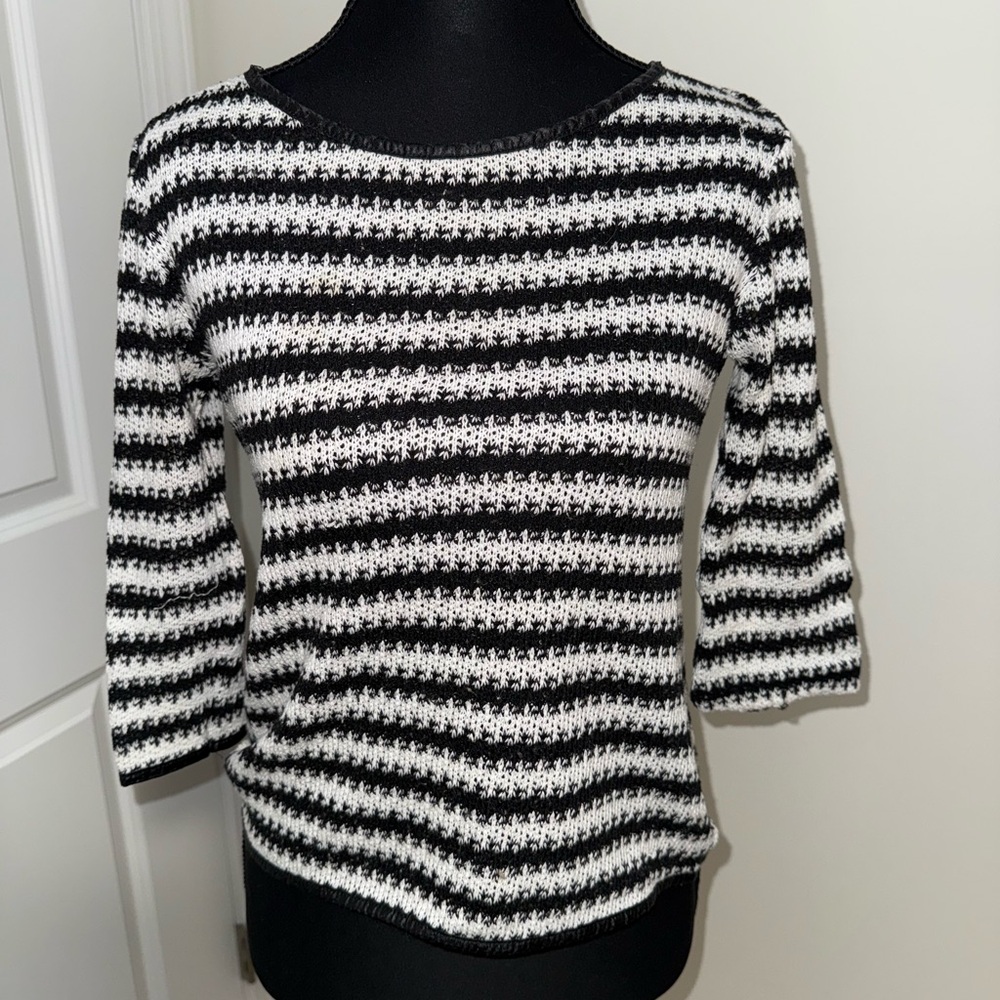INC black and white striped sweater